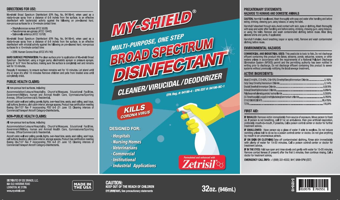 My-Shield® Broad Spectrum Disinfectant